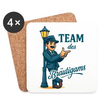 Groom's Team Cartoon - Coasters (set of 4) - white - Front