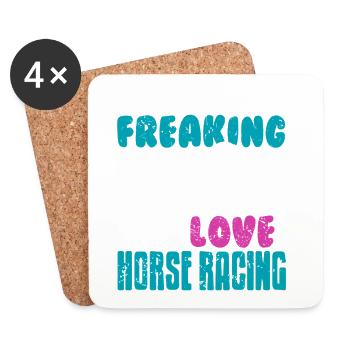 J’aime vraiment l’humour des courses de chevaux - Dessous de verre (lot de 4) - blanc - Devant