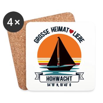 Hohwacht Heimat Segler Hohwachter Bucht Ostsee - Untersetzer (4er-Set) - Weiß - Vorne