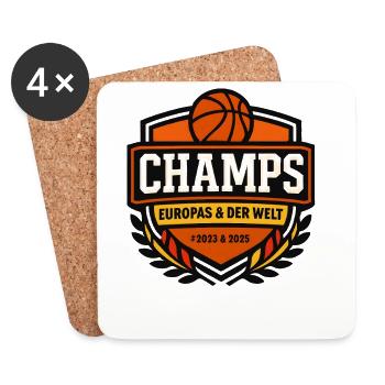 Basketball Champs Deutschland Basketballer  - Untersetzer (4er-Set) - Weiß - Vorne