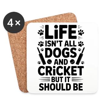 Cricket Saying Dogs Funny Cricket Gift - Coasters (set of 4) - white - Front