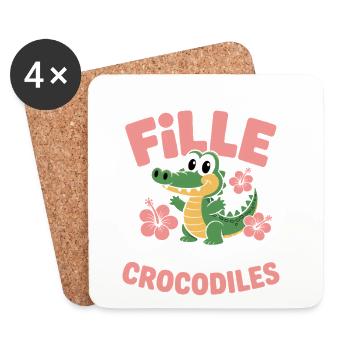 Juste une fille qui aime les crocodiles - Dessous de verre (lot de 4) - blanc - Devant