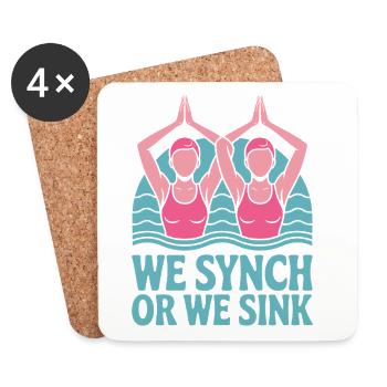 Synchronschwimmen Kunstschwimmen Wassersport - Untersetzer (4er-Set) - Weiß - Vorne