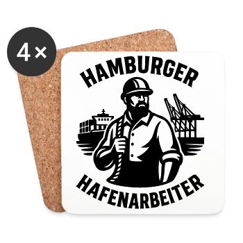 Hamburger Hafenarbeiter - Untersetzer (4er-Set) - Weiß - Vorne