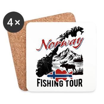 Norway Fishing Tour - Angler Gift - Coasters (set of 4) - white - Front