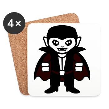 Süßer Vampir böses Dracula Kostüm für Halloween - Untersetzer (4er-Set) - Weiß - Vorne
