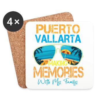 Puerto Vallarta crée des souvenirs - Dessous de verre (lot de 4) - blanc - Devant