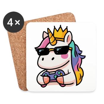 Pari de licorne - Dessous de verre (lot de 4) - blanc - Devant