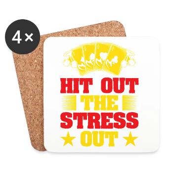 Gambling Fan Hit Out The Stress Out Casino - Coasters (set of 4) - white - Front