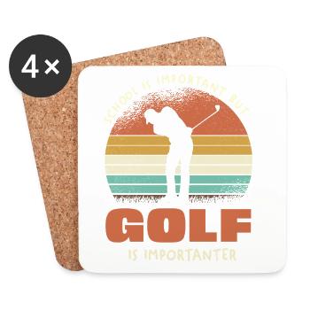 Golf Ist Wichtigster - Untersetzer (4er-Set) - Weiß - Vorne
