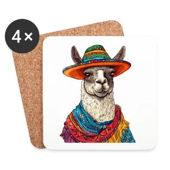 lama - Dessous de verre (lot de 4) - blanc - Devant