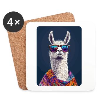 Lama - Untersetzer (4er-Set) - Weiß - Vorne