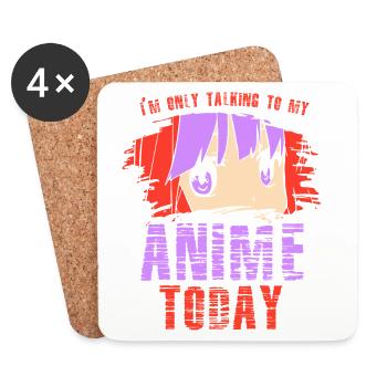 Anime Manga Otaku Kawaii Japon Cosplay Bande dessinée - Dessous de verre (lot de 4) - blanc - Devant