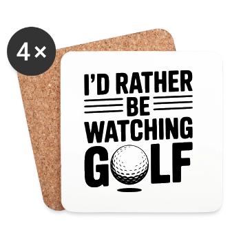 Ich schaue lieber Golf - Untersetzer (4er-Set) - Weiß - Vorne