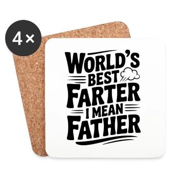 Der beste Farker der Welt, ich meine Vater - Untersetzer (4er-Set) - Weiß - Vorne