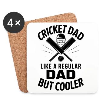 Cricket disant papa drôle Cricket cadeau - Dessous de verre (lot de 4) - blanc - Devant