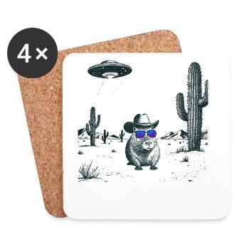 Desert Capybara - Coasters (set of 4) - white - Front