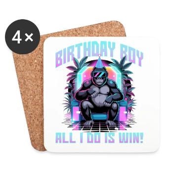 Birthday Gamer VR - Untersetzer (4er-Set) - Weiß - Vorne