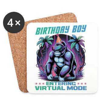 Birthday Gamer VR - Untersetzer (4er-Set) - Weiß - Vorne
