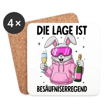 Die Lage Ist Besäufniserregend - Untersetzer (4er-Set) - Weiß - Vorne