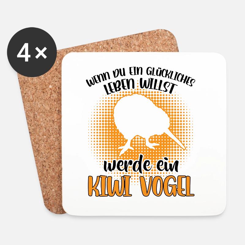 Kiwi Vogel Neuseeland Werde ein Kiwi Vogel - Untersetzer (4er-Set) - Weiß