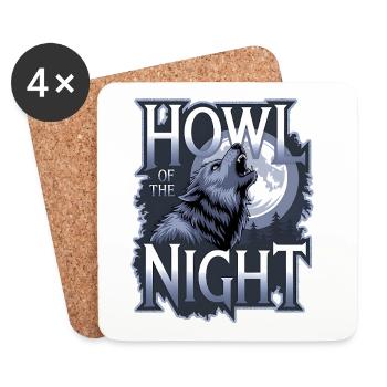 Wolf – Howl of the Night - Untersetzer (4er-Set) - Weiß - Vorne