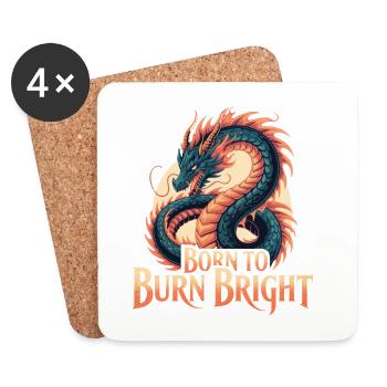 Dragon – Né pour brûler - Dessous de verre (lot de 4) - blanc - Devant