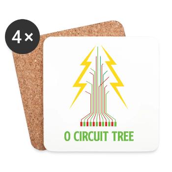 O Ingénieur électricien de Noël de l’arbre de circuit - Dessous de verre (lot de 4) - blanc - Devant