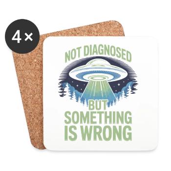 UFO beam of light over forest - Coasters (set of 4) - white - Front