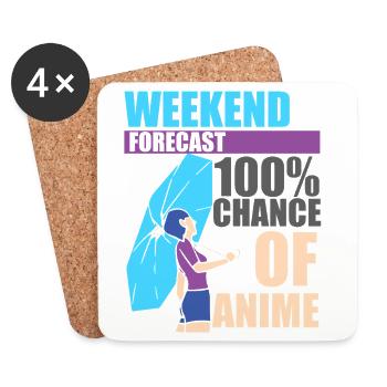 Anime Manga Otaku Kawaii Japon Cosplay Bande dessinée - Dessous de verre (lot de 4) - blanc - Devant