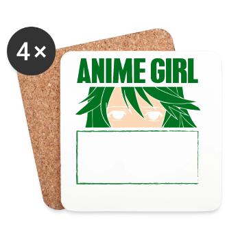Anime Manga Otaku Kawaii Japon Cosplay Bande dessinée - Dessous de verre (lot de 4) - blanc - Devant