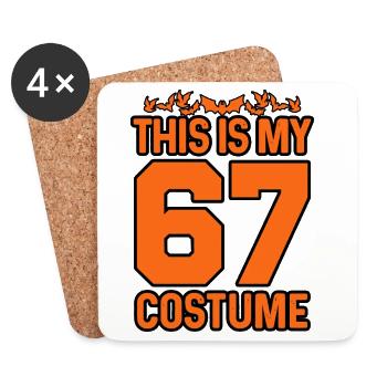 Das ist mein Halloween 67 Kostüm Lustige Zahl Meme - Untersetzer (4er-Set) - Weiß - Vorne