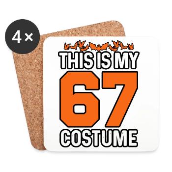 Das ist mein Halloween 67 Kostüm Lustige Zahl Meme - Untersetzer (4er-Set) - Weiß - Vorne