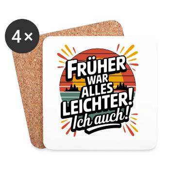In the past, everything was lighter, I was also vintage - Coasters (set of 4) - white - Front