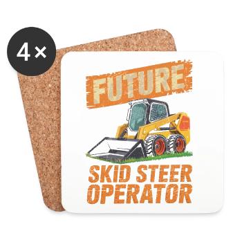 Kompaktlader Skid Steer Operator - Untersetzer (4er-Set) - Weiß - Vorne