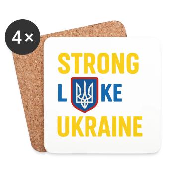 Strong Like Ukraine – Proud Ukraine Shirt - Coasters (set of 4) - white - Front