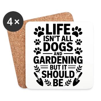 Garden Saying Dogs Funny Gardening Gift - Coasters (set of 4) - white - Front