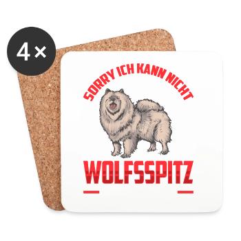 Wolfsspitz braucht mich Deutscher Wolfsspitz - Untersetzer (4er-Set) - Weiß - Vorne