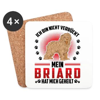 Briard me guérit Berger de Brie - Dessous de verre (lot de 4) - blanc - Devant
