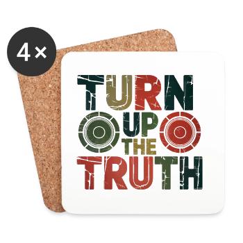 Retro Grunge – Turn Up The Truth - Untersetzer (4er-Set) - Weiß - Vorne