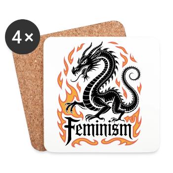 Flame Ring Fire Frame - Coasters (set of 4) - white - Front