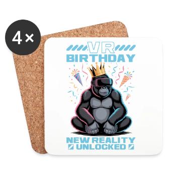 Birthday Gamer VR - Untersetzer (4er-Set) - Weiß - Vorne