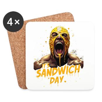Sandwich Day Kraftmaske - Untersetzer (4er-Set) - Weiß - Vorne