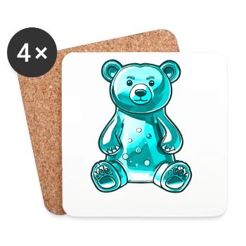 Gummy Bear Turquoise - Coasters (set of 4) - white - Front