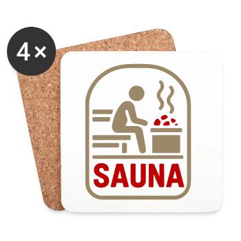 Sauna Symbol: Wärme, Ruhe und Stein - Untersetzer (4er-Set) - Weiß - Vorne