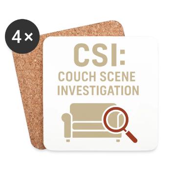 Couch Scene Investigation – Funny True Crime - Coasters (set of 4) - white - Front