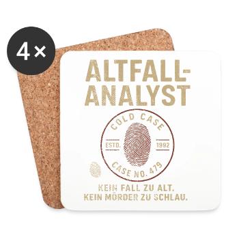 Altfall-Analyst – Cold Case Shirt - Untersetzer (4er-Set) - Weiß - Vorne