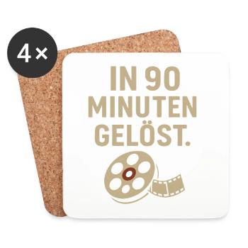 In 90 Minuten gelöst – Lustiges Krimi Shirt  - Untersetzer (4er-Set) - Weiß - Vorne