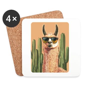 lama - Coasters (set of 4) - white - Front