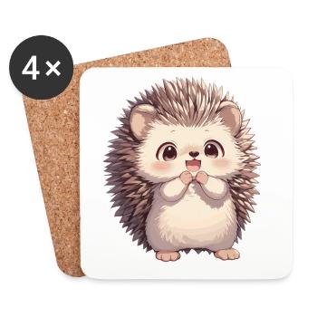 Igel - Untersetzer (4er-Set) - Weiß - Vorne